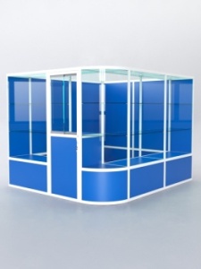 Павильон торговый из профиля угловой №5б, Делфт голубой U525 ST9 + Белый