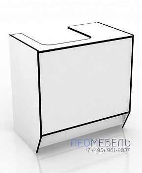 ПР 10-35 Прилавок для кассы торговый цвет Белый с черной кромкой