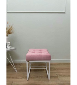 Банкетка Марсей 40-44 с полкой (светло розовый/белый)