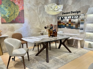 Стол КИРАН (KIRAN) 180 цвет ПАНДОРА (GLOSS LUXURY PANDORA SOLID CERAMIC) / Орех темный, ®DISAUR