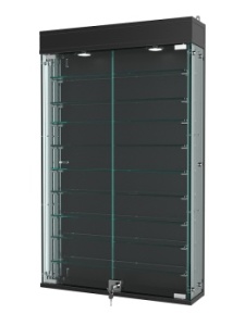 Витрина "АТРИУМ" с регулировочными полками настенная №2А-2-РЕГ, Черный