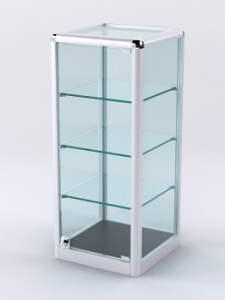 Витрина из профиля настольная "ВАЙБ ИКС" №5-3П-С-300 (задняя стенка Стекло), Черный