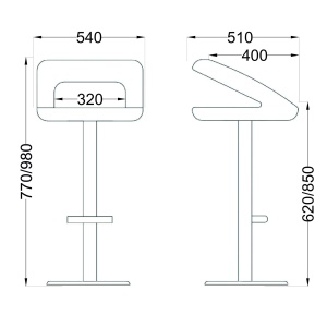 Стул барный Rosa, черный, экокожа