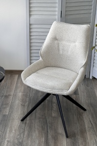 Стул OLAF 360 град. поворот. RAVEN22 Бежево-белый, ткань / Черный, ®DISAUR