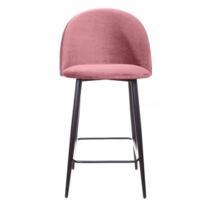 Cтул полубарный Thomas, бархат пудровый