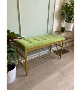 Банкетка Сканди-96-2 (салатовый/золото)