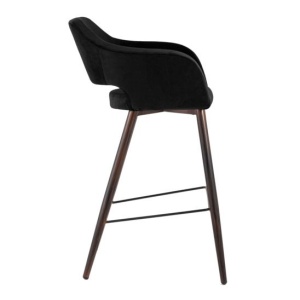 Стул барный Саймон, велюр черный