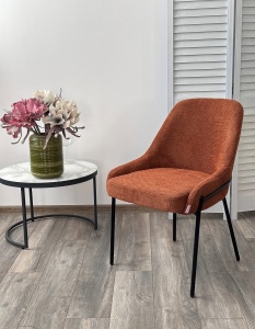 Стул ГАВИ (GAVI) цвет Garna-001 коричневый, ткань / черный каркас, ®DISAUR