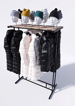 Рейл для одежды FORTE-NERO 1,8 м двухсторонний с полкой