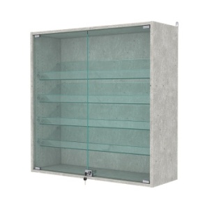 Витрина настенная с регулировочными полками №4-1АКГ-РЕГ, Метрополитан Грей