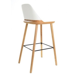 Барный стул Аверса белый/ бук