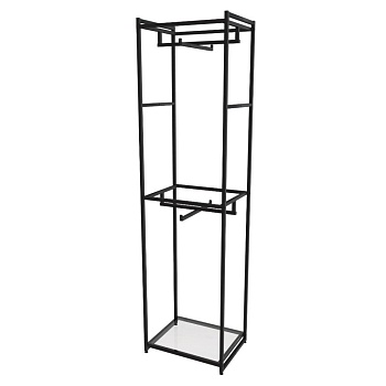 Стеллаж для одежды AС2260-03-Ч со стеклом 220х60х45