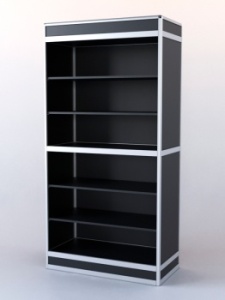 Витрина-стеллаж из ал.профиля №3-1 (метровая), Черный