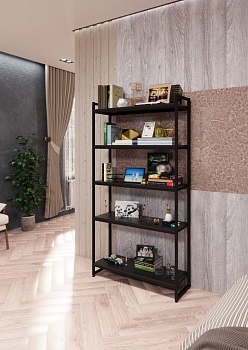 Стеллаж лофт ПЧ-1709Ч с черными полками
