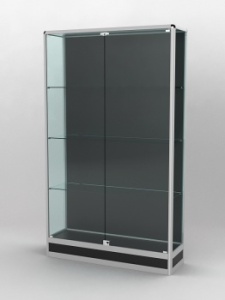 Витрина "ПРОФИЛЬ ПОДИУМ" №2-300-1 (задняя стенка - ДВП), Черный