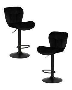 Набор 2 шт Стул барный DOBRIN BARNY BLACK, черный велюр (MJ9-101)