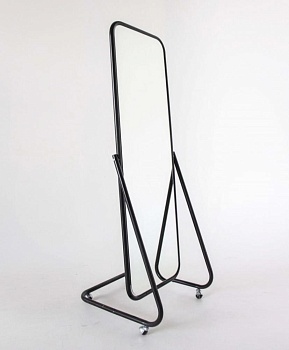 5МL-03K(черный муар) Зеркало напол. с изм. угла на колёсах 550Lх500x1600H, зерк. полотно 1400х445мм