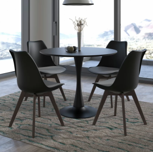 Основание Тюльпан увеличенного размера - 60 см., черный цвет, круглое черное, для кафе и ресторанов, серия Tulip, модель 4028