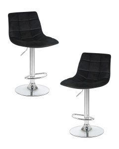 Набор 2 шт Стул барный DOBRIN TAILOR, черный велюр (MJ9-101)