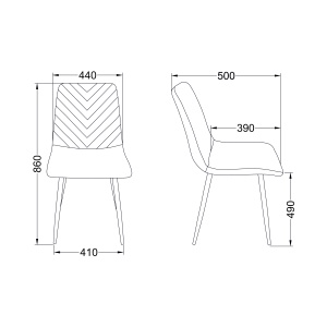 Стул Violin, темно-серый, велюр