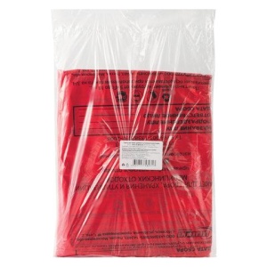Мешки для мусора медицинские, в пачке 20 шт., класс В (красные), 100 л, 60х100 см, 15 мкм, АКВИКОМП