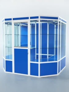 Павильон торговый из профиля пристенный №7а, Делфт голубой U525 ST9 + Белый