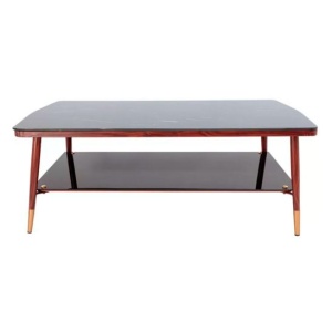 Стол журнальный Mason, черный мрамор, закаленное стекло