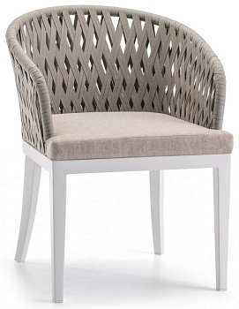 Кресло плетеное с подушкой Maiorca белый, тортора, коричневый