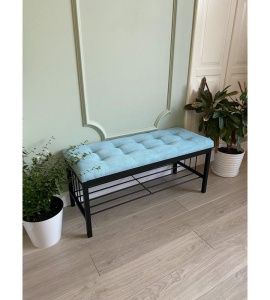 Банкетка Сканди-96-1 (светло-бирюзовый/черный)