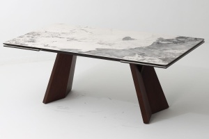 Стол БРИАН (BRIAN) 200 ЦВЕТ ПАНДОРА (MATTE PANDORA) керамика на стекле/ ОРЕХ, ®DISAUR