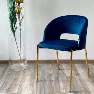 Стул Agnes Navy Blue/ золотой каркас