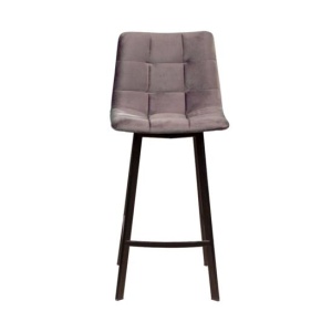 Стул полубарный UNO, бархат бежевый / чёрный профиль