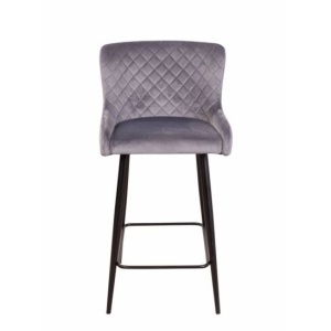 Стул полубарный JAZZ ромб, бархат серый