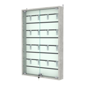 Витрина настенная №2-1БУ с экономпанелью, без полок, Метрополитан Грей