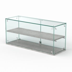 Витрина "СЛАДОСТЬ" №12А-П для выпечки настольная с прямыми полками ПДСП, Метрополитан Грей