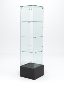 Витрина стеклянная "ИСТРА ПОДИУМ" №110 (без дверки, задняя стенка - стекло), Черный