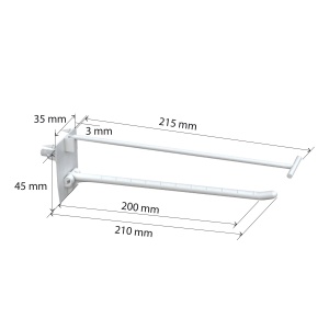 Крючок одинарный SINGLE HOOK-SCR-200, белый, в картон, с винтом, длина 200 мм