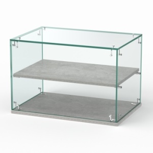 Витрина "СЛАДОСТЬ" №13А-О-П для выпечки настольная с прямыми полками без дверок ПДСП, Метрополитан Грей