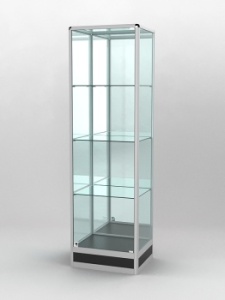 Витрина "ПРОФИЛЬ ПОДИУМ" №4-400-3 (задняя стенка - зеркало), Черный