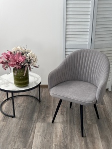 Стул АВИОР (AVIOR) 360 град. поворот. B22 Серый, велюр / черный каркас