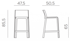 Стул пластиковый полубарный Trill Stool Mini табак