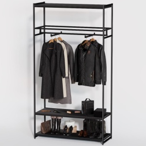Стеллаж для одежды в стиле Лофт A22120-08-ЧЧ (220х120х45)