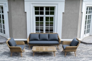 "Прованс" лаунж-зона плетеная из искусственного ротанга, цвет соломенныйцвет соломенный