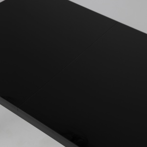 Стол раздвижной Васанти-с, 120(160)*80, черный глянец, лдсп + стекло