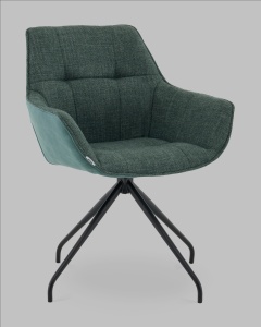 Кресло вращающееся Кимберли рогожка/замша зеленый