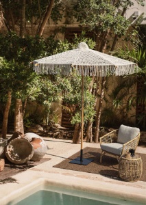 Зонт садовый плетеный Ø2.5 м Boho Macrame натуральный
