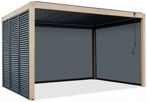 Пергола биоклиматическая 3х4 м с поворотными ламелями SKYPergs Plus темно-серый, свежий тик