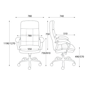 Кресло поворотное August, темно-коричневый, экокожа