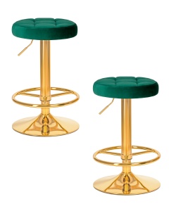 Набор 2 шт Табурет барный DOBRIN BRUNO GOLD, зеленый велюр (MJ9-88)