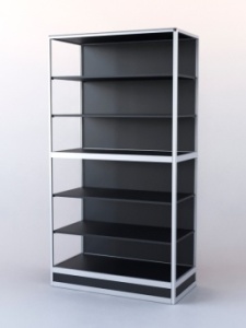 Витрина-стеллаж из ал.профиля №4 (метровая), Черный